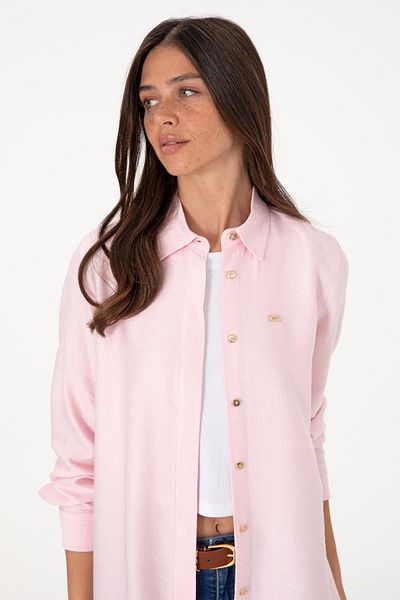 U.S. Polo Assn. Women's Light Pink Woven Tunic Shirt 50306411-Vr078