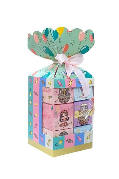 Party and Story Eid distribution box in the shape of candy, size 35cm*15cm, 12 packets
