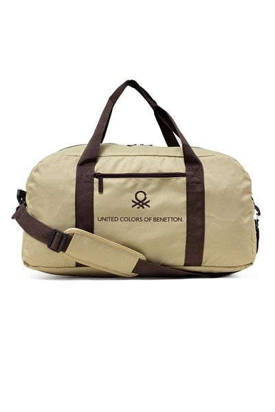 United Colors of Benetton Beige Unisex Travel Hand Suitcase Duffel Bag with Shoulder Strap 21064