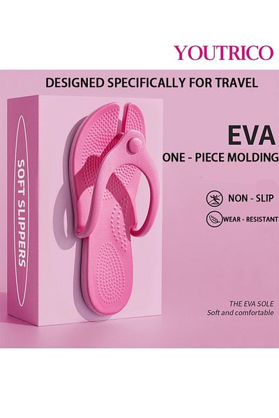 Youtrico Flip-Flops Foldable Size 43-45 Portable for Travel-Shower