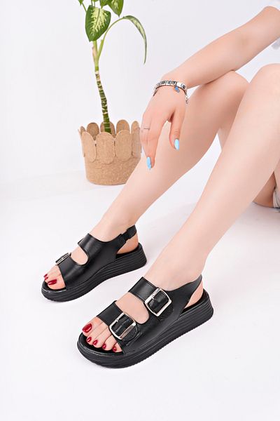 pasyone Sandale elegante de zi cu zi pentru femei negre