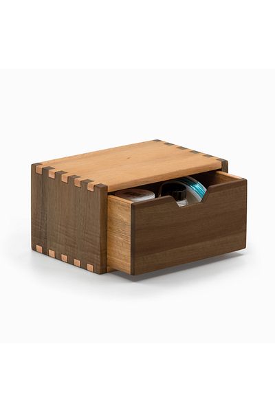 Woodsaka Desna Desktop Storage Box with Drawer - 18cm X 12cm X 9.8cm