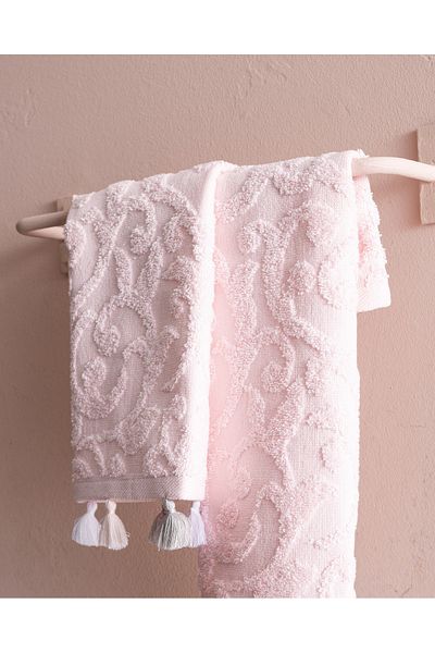 Madame Coco Set de 2 prosoape Giverny 100% bumbac - pudră deschisă