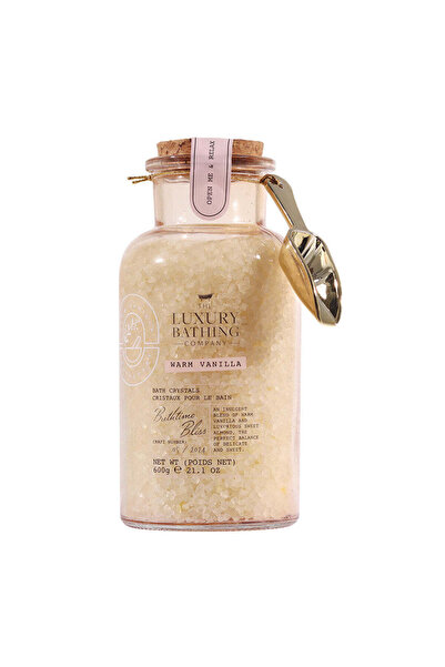 The Luxury Bathing Company Bathtime Bliss Bath Crystals in Reusable Glass Jar, Warm Vanilla, The Luxury Bathing Company, 600 g