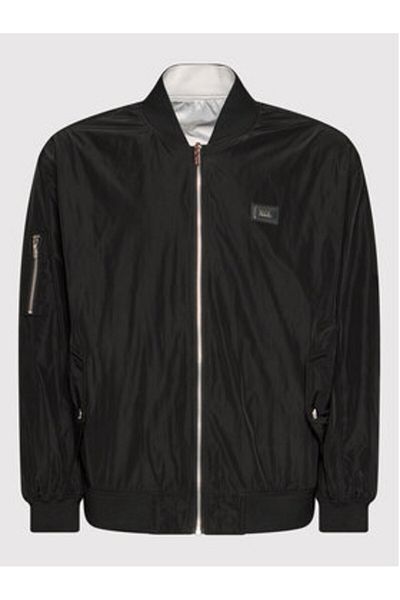 Karl Lagerfeld Mens Bomber Jacket 505005-521501 White, Black