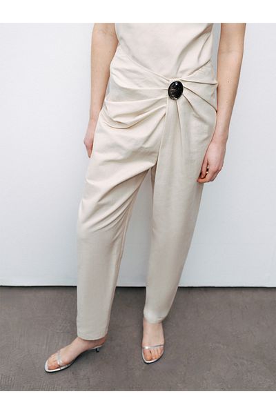 Nocturne Asymmetrical Drape Detailed Trousers