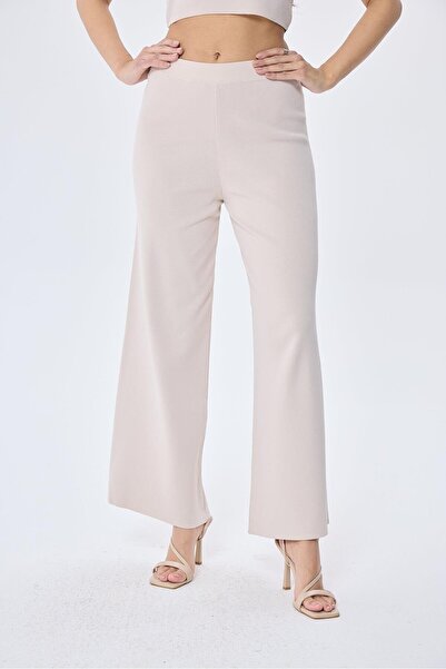 Peraluna Memphis Trouser Women's Relaxed Fit Knitwear Trousers - Stone