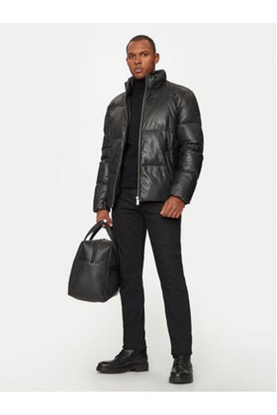 Karl Lagerfeld Mens Leather Jacket 555010-544415 Black