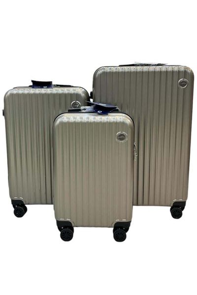 Generic 3-piece travel bags, excellent, shatter-resistant, light gold color