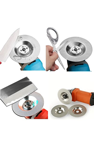 Depolife Bıçak Satır Makas Bileme Diski Elmas Zımparalama Silindiri 100mm Avu...