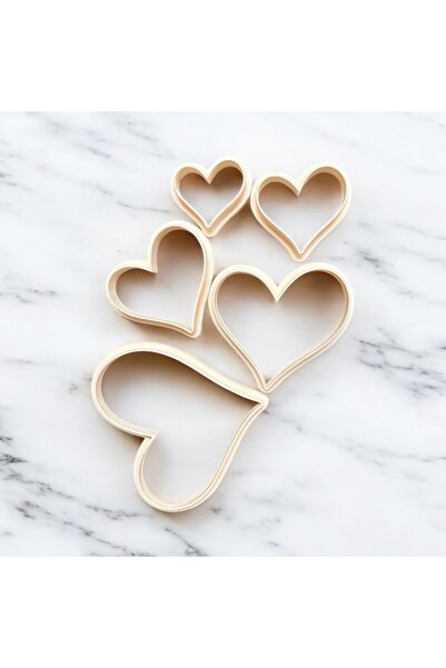 Dekor مجموعة من 5 قوالب بسكويت على شكل قلب - لون البشرة