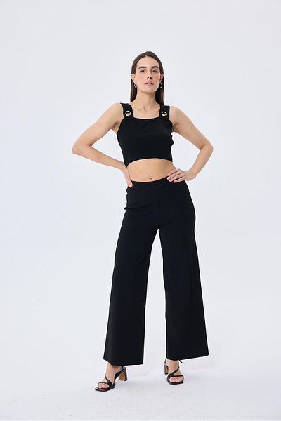 Peraluna Memphis Trouser Women's Relaxed Fit Knitwear Trousers - Black