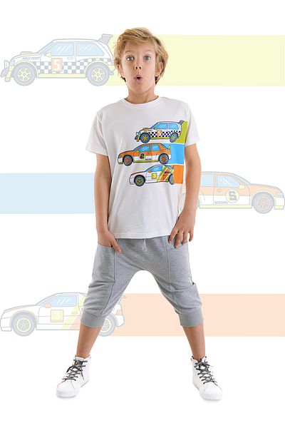 MSHB&G Racer Cars Boys Summer T-shirt Σετ σορτς Capri με τσέπη
