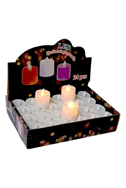 Party and Story شموع ليد على شكل شموع لون اصفر 24 قطعة