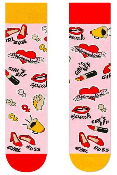 OEM Women's socks, long, funny, feminist model Girl Boss, universal size