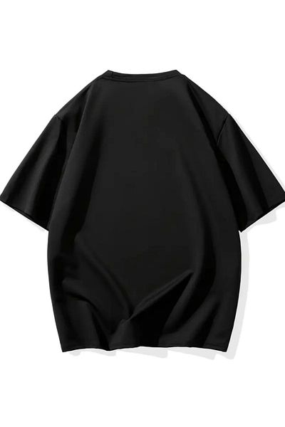 Silerra Tricou imprimat oversize cu gât crew - negru