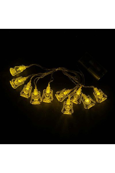 Party and Story Luminous Ramadan decorations, lantern shape, 2 meters, 10 pieces yellow