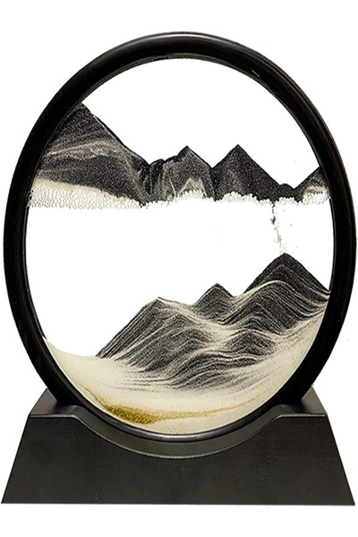 rexa لوحة فنية رملية سوداء، منظر رملي ثلاثي الأبعاد لأعماق البحار، حركة سائلة...