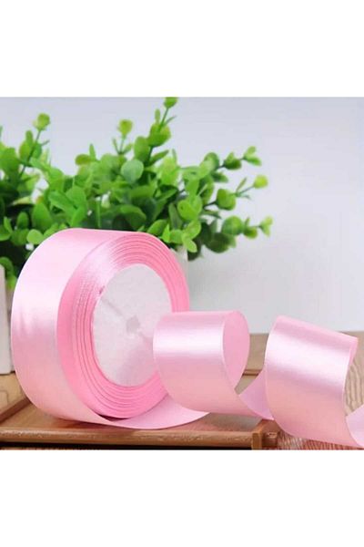 Party and Story Pink Satin Ribbons, 1 Inch, 3 Pieces