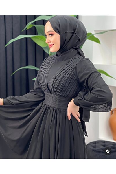 GÜZELLER Βραδινό φόρεμα από τούλι με λεπτομέρεια πιέτες στη μέση ντραπέ