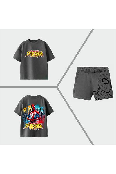 KidsSel New Season Boy's Cotton Printed Tshirt Shorts Bottom Top Set