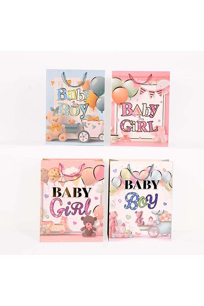 Party and Story Newborn gift bags for boys and girls, 12 pieces S (18*24*8.50CM)