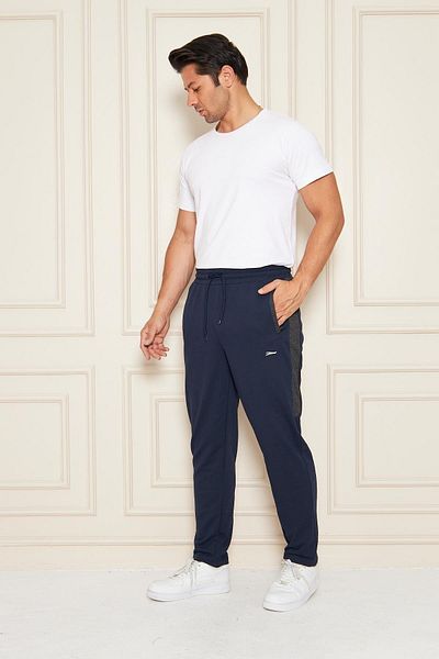 TRENDHİLL Ανδρικό ίσιο παντελόνι με ρίγες casual κομμένο μπλε Navy 6504-L
