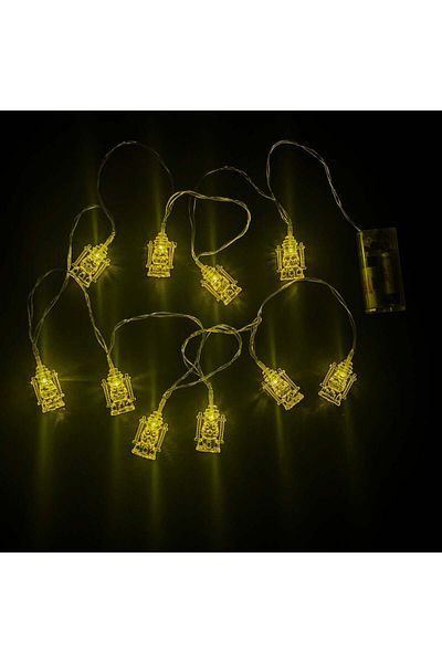 Party and Story Luminous Ramadan decorations, lantern shape, 2 meters, 10 pieces yellow