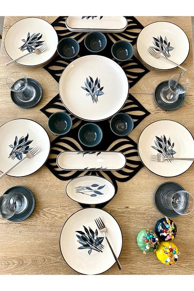 Borser Başak Gray 23 Piece Breakfast Set for 6 People