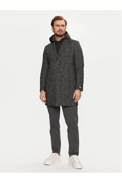Karl Lagerfeld Mens Wool Coat 455712-544727 Black