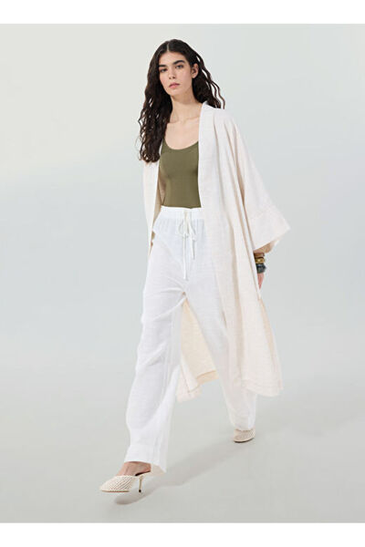 People By Fabrika Nakışlı Bej Kadın Kaftan BPBF4SL-KMN5608