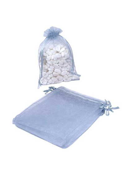 Party and Story Chiffon bag made of organza fabric, 12 pieces, silver