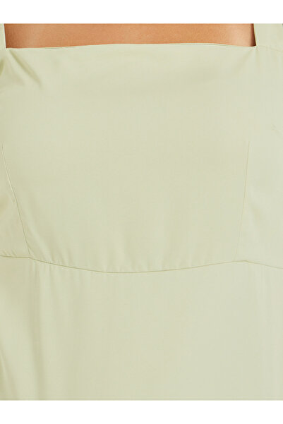 Styli Plus Size Puff Sleeve Square Neck Tiered Maxi Dress