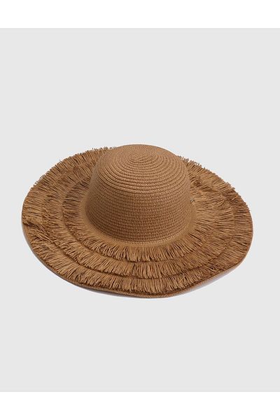 İLVİ Hidone Straw Beige Women's Beach Hat