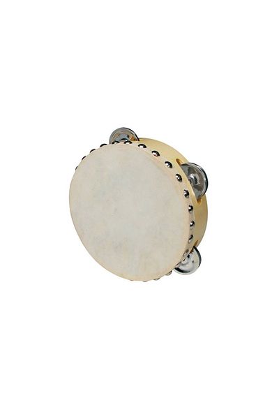 Hayman CSN0604 Wooden tambourine, untanned leather, 6" (15.24 cm)