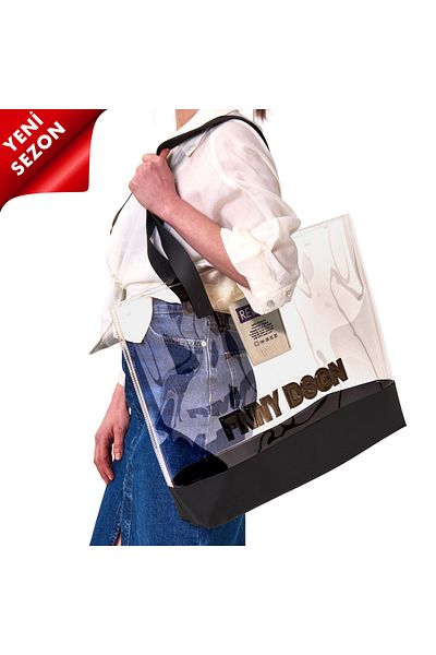 Funny Design 2025 Νέα σεζόν Bulky Beach Bag Διάφανη
