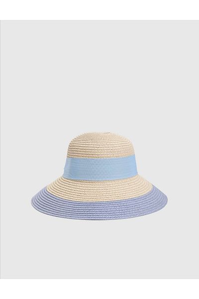 İLVİ Pălărie de plajă pentru femei Nara Straw Blue