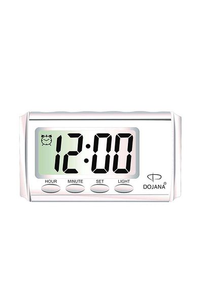 dojana Digital Alarm Clock Silver White