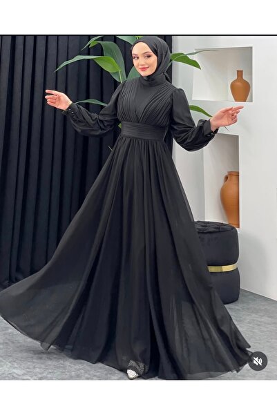 GÜZELLER Βραδινό φόρεμα από τούλι με λεπτομέρεια πιέτες στη μέση ντραπέ