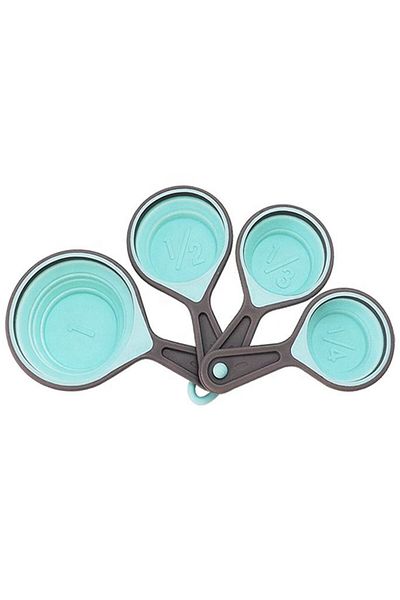 PUFO Set of 4 different sized Pufo spoons for measuring ingredients, spices, gray/green
