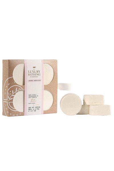 The Luxury Bathing Company Relax Gift Set, Warm Vanilla, Bath Balls, The Luxury Bathing Company, 4 x 50 g