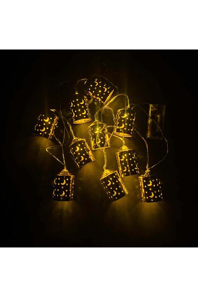 Party and Story Luminous Ramadan decorations, crescent shape , 2 meters, 10 pieces yellow