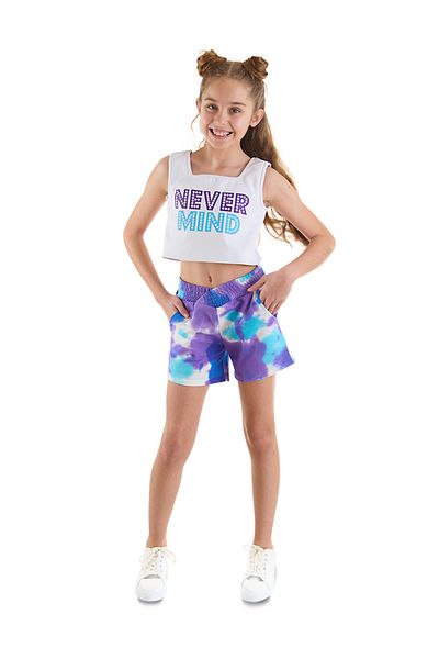 MSHB&G Σετ σορτς με γραβάτα Never Mind Girl's Summer Crop T-shirt