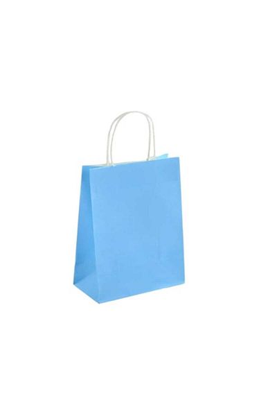 Party and Story Light Blue Kraft Paper Gift Bags, 12 Pieces