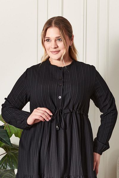 Ferace Γυναικείο υφασμάτινο φόρεμα Seersucker Plus Size
