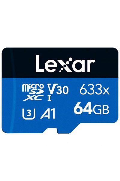 Lexar 64 GB 633x U3 100mb/s Micro SDHC Memory Card