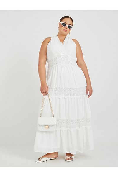 Styli Plus Size Sleeveless A-Line Maxi Dress