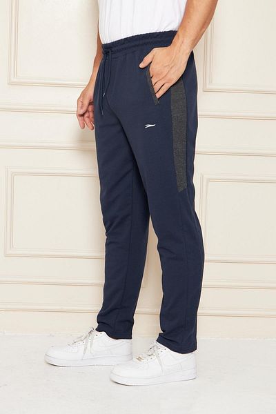 TRENDHİLL Ανδρικό ίσιο παντελόνι με ρίγες casual κομμένο μπλε Navy 6504-L