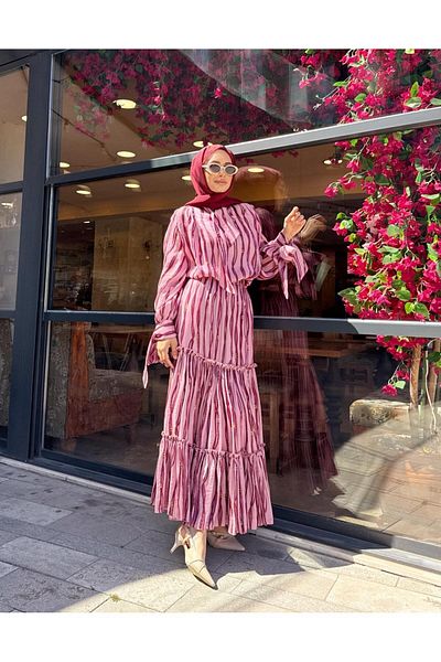Hare Butik Adel Patterned Binding Detail Bluz