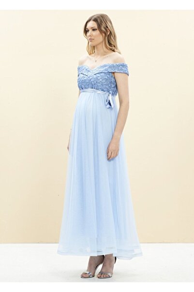 Genel Markalar Payet Işlemeli Uzun Abiye Hamile Elbise